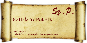 Szitás Patrik névjegykártya