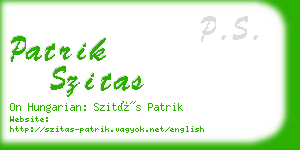 patrik szitas business card